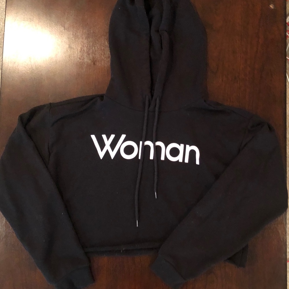 Forever 21 ‘WOMAN’ Crop Hoodie